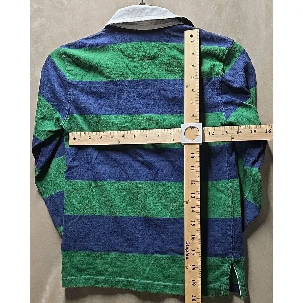 Polo Ralph Lauren Striped Rugby Polo Long Sleeve Boys Size Small‎ Green Blue